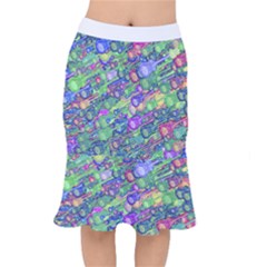 Sktechy Style Guitar Drawing Motif Colorful Random Pattern Wb Short Mermaid Skirt by dflcprintsclothing