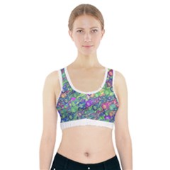 Sktechy Style Guitar Drawing Motif Colorful Random Pattern Wb Sports Bra With Pocket by dflcprintsclothing