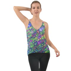 Sktechy Style Guitar Drawing Motif Colorful Random Pattern Wb Chiffon Cami by dflcprintsclothing