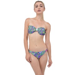 Sktechy Style Guitar Drawing Motif Colorful Random Pattern Wb Classic Bandeau Bikini Set