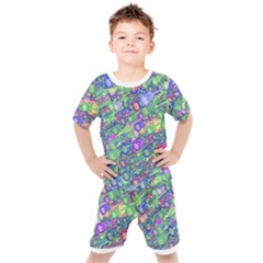 Sktechy Style Guitar Drawing Motif Colorful Random Pattern Wb Kids  T-shirt And Shorts Set by dflcprintsclothing