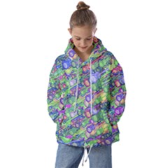 Sktechy Style Guitar Drawing Motif Colorful Random Pattern Wb Kids  Oversized Hoodie by dflcprintsclothing