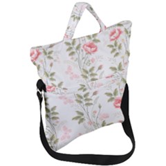 Flowers Roses Pattern Nature Bloom Fold Over Handle Tote Bag