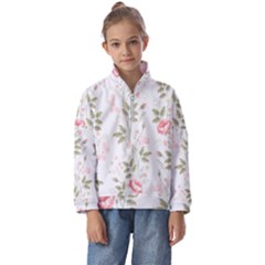 Flowers Roses Pattern Nature Bloom Kids  Half Zip Hoodie by Grandong