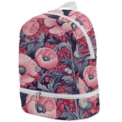 Vintage Floral Poppies Zip Bottom Backpack