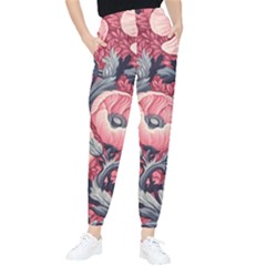 Vintage Floral Poppies Women s Tapered Pants