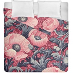 Vintage Floral Poppies Duvet Cover Double Side (king Size)