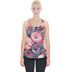 Vintage Floral Poppies Piece Up Tank Top