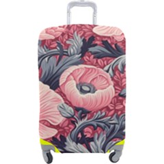 Vintage Floral Poppies Luggage Cover (large)