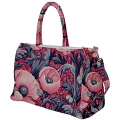 Vintage Floral Poppies Duffel Travel Bag