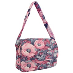 Vintage Floral Poppies Courier Bag