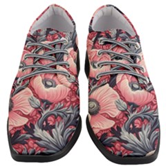 Vintage Floral Poppies Women Heeled Oxford Shoes