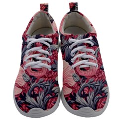 Vintage Floral Poppies Mens Athletic Shoes