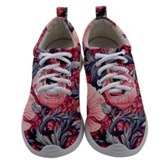 Vintage Floral Poppies Women Athletic Shoes
