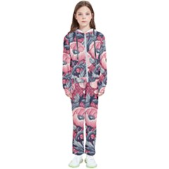 Vintage Floral Poppies Kids  Tracksuit