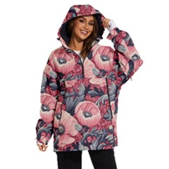 Vintage Floral Poppies Women s Ski And Snowboard Waterproof Breathable Jacket by Grandong