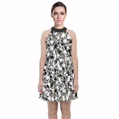 Barkfusion Camouflage Velvet Halter Neckline Dress  by dflcprintsclothing