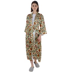 Floral Design Maxi Satin Kimono by designsbymallika