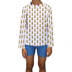 Teddy Pattern Kids  Long Sleeve Swimwear