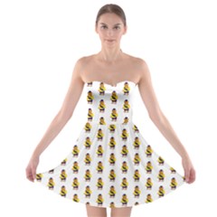 Teddy Pattern Strapless Bra Top Dress