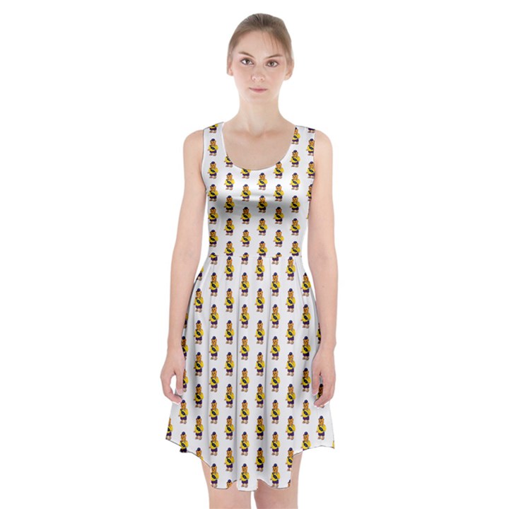 Teddy Pattern Racerback Midi Dress