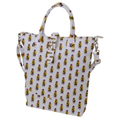 Teddy Pattern Buckle Top Tote Bag by designsbymallika