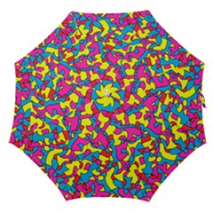 Colorful-graffiti-pattern-blue-background Straight Umbrellas