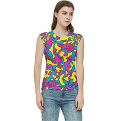 Colorful-graffiti-pattern-blue-background Women s Raglan Cap Sleeve T-shirt