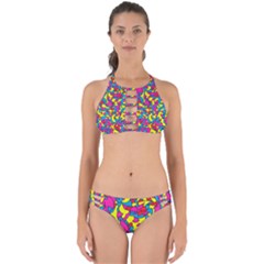 Colorful-graffiti-pattern-blue-background Perfectly Cut Out Bikini Set