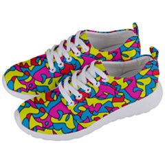 Colorful-graffiti-pattern-blue-background Men s Lightweight Sports Shoes