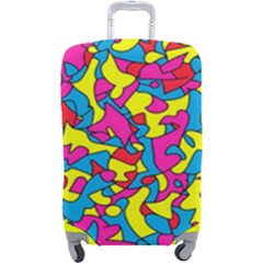 Colorful-graffiti-pattern-blue-background Luggage Cover (large)