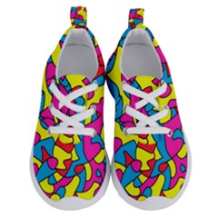 Colorful-graffiti-pattern-blue-background Running Shoes