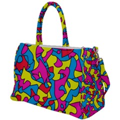 Colorful-graffiti-pattern-blue-background Duffel Travel Bag