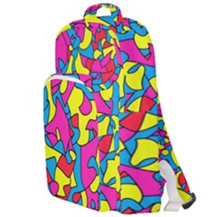 Colorful-graffiti-pattern-blue-background Double Compartment Backpack by designsbymallika