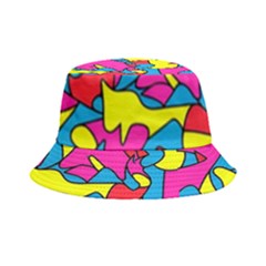 Colorful-graffiti-pattern-blue-background Bucket Hat