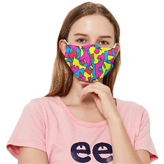 Colorful-graffiti-pattern-blue-background Fitted Cloth Face Mask (adult) by designsbymallika