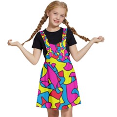 Colorful-graffiti-pattern-blue-background Kids  Apron Dress by designsbymallika