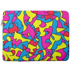 Colorful-graffiti-pattern-blue-background 17  Vertical Laptop Sleeve Case With Pocket