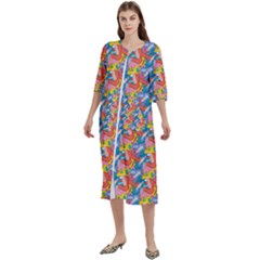 Abstract Pattern Women s Cotton 3/4 Sleeve Nightgown