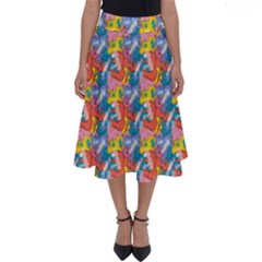 Abstract Pattern Perfect Length Midi Skirt