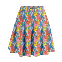 Abstract Pattern High Waist Skirt