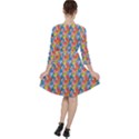 Abstract Pattern Quarter Sleeve Ruffle Waist Dress View2