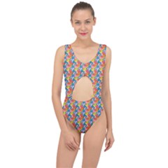 Abstract Pattern Center Cut Out Swimsuit