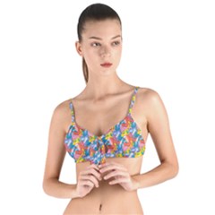 Abstract Pattern Tie Up Cut Bikini Top