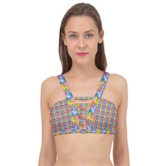 Abstract Pattern Cage Up Bikini Top