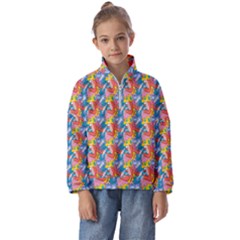 Abstract Pattern Kids  Half Zip Hoodie