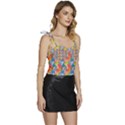 Abstract Pattern Flowy Camisole Tie Up Top View3