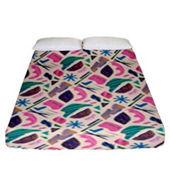 Multi Colour Pattern Fitted Sheet (king Size) by designsbymallika