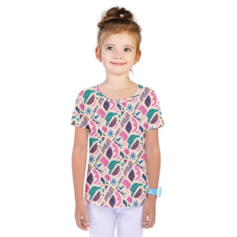 Multi Colour Pattern Kids  One Piece T-shirt by designsbymallika