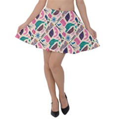 Multi Colour Pattern Velvet Skater Skirt